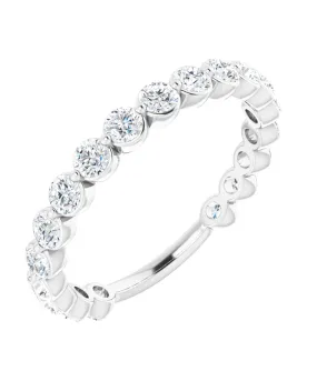 14K White Gold Diamond Band