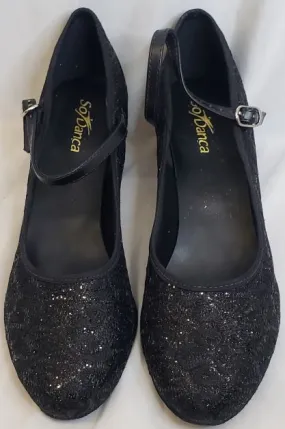 1.75" Kato -- Women's Closed Toe Ballroom Shoe -- Black Sparkle