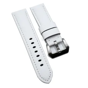 24mm White Saffiano Leather Watch Strap For Panerai