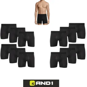 AND1 Men's Underwear Pro Platinum Boxer Briefs, 12 Pack!