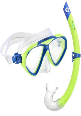 Aqua Lung Panda Junior Mask Snorkel Set Green Blue