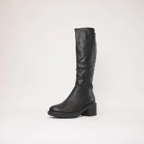 Arnast Black Leather Knee High Boots