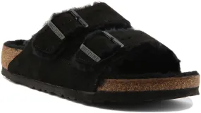 Birkenstock Arizona Shearling Lined In Black | Regular Fit