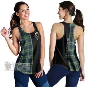 Blyth Tartan Women's Racerback Tanks with Family Crest and Half Of Me Style