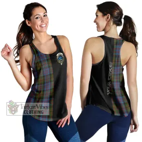 Bowie Tartan Women's Racerback Tanks with Family Crest and Half Of Me Style