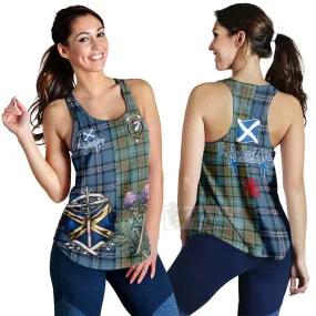 Brisbane Tartan Women's Racerback Tanks Happy St. Andrew's Day Half Tartan Style