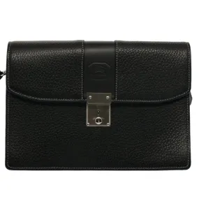 BURBERRY Clutch Bag Leather Black  ep1686