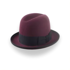 Burgundy Beaver Fur Felt Homburg Hat | The Ambassador