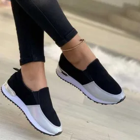 Casual Comfortable Women Sport Slip On Wedge Loafer Shoes Sneakers