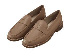 Charlotte Penny Loafers in Praline Matt Calfskin