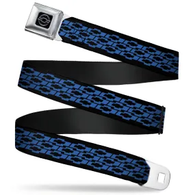 Chevy Bowties 3-Row Black & Blue Webbing Seatbelt Belt