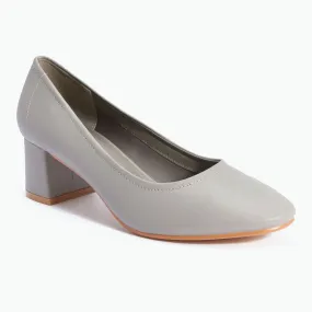 Classic Slip On Block Heel Pumps-8