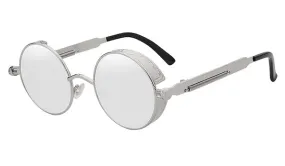 Classy Men Silver Round Vintage Sunglasses