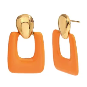 Colorful Geometric Drop Earrings - Trendy Gold Fashion Accessories