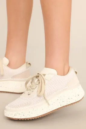 Dig In Your Heels Beige Platform Sneakers