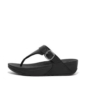 Fitflop Lulu Adjustable Leather Toe Post Sandals Black