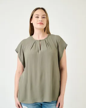 Genesis Braided Cap Sleeve Top | Basil