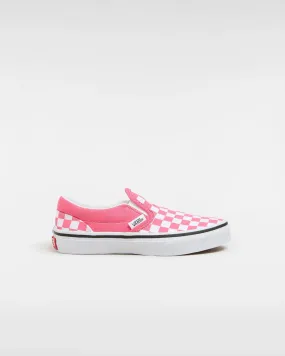 Girls Classic Slip On Shoes in Color Theory Checkerboard Honeysuckle