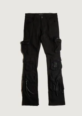 Hawk Flare Cargo Denim (Black)