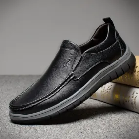 Hnzxzm 100% Genuine Leather Shoes Men Loafers Slip-on Men Casual Shoes Fashion Brand Male Footwear