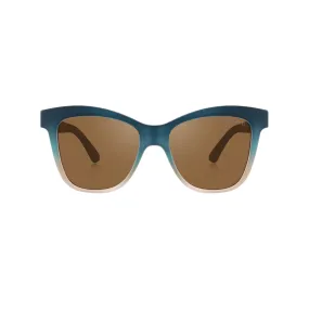 ICONIC WAYFARER : SEMI-BENDABLE & POLARIZED SUNGLASSES | DESERT TEAL OMBRE