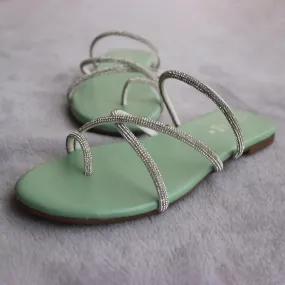 Light Green Fancy & Stylish Slippers for women