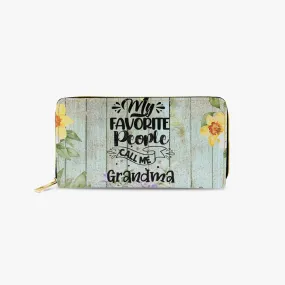 Long Type Zipper Purse, My favorite People call me Grandma