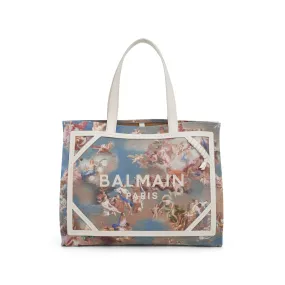 Medium B-Army Canvas Sky Print Shopper Bag in Multi Colour/Cream