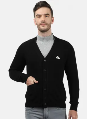 Men Black Solid Cardigan