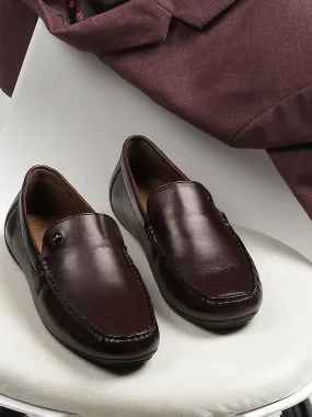 Men Brown Slip on Genuine Leather Loafers