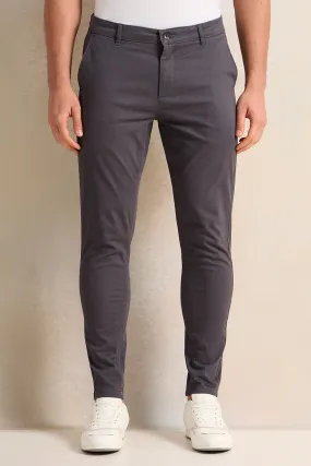 Men Charcoal Slim Fit Chino Trousers