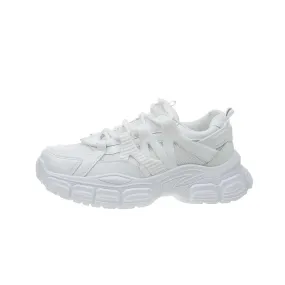 Merendy Titus round toe lace-up chunky white 90s platform sneakers