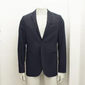 Midnight Dark Blue Nylon Blazer Jacket