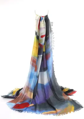 Moroccan paint cashmere scarf