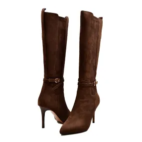 Noosh Suede Heel Dress Boots for Stylish and Comfortable Wear