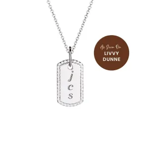 Pavé Small Dog Tag Necklace