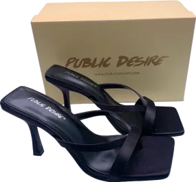 Public Desire Black Arwen Satin Heels UK 6