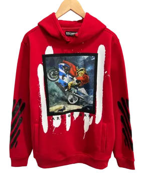 Rebel Minds Red Men's Graphic Hoodies Regular-Fit