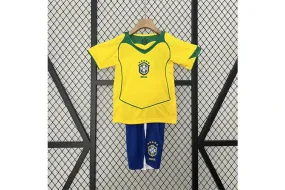 Retro Brazil children's football jersey | Ronaldinho And Ronaldo children's kit