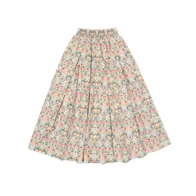 SAMPLE - Smocked Waist MIDI Skirt - Fan Floral