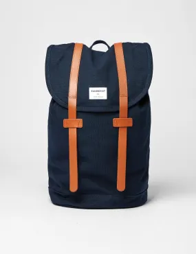 Sandqvist Stig Backpack (Canvas) - Navy Blue