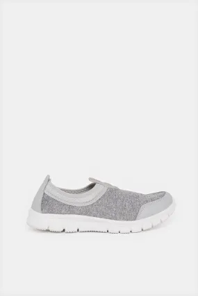 Senior Girls Grey Slip-On Shoes