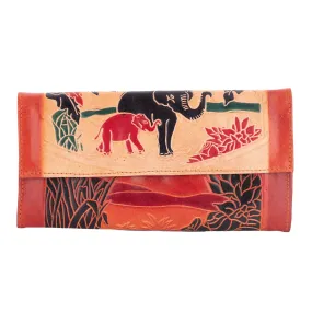 Shantiniketan Large Handcrafted Women's Leather Handbag Clutch 10x5 for Stylish Versatility