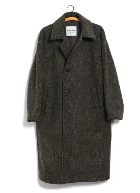 SIGURD | Long Lined Wool Coat | Brown Tweed