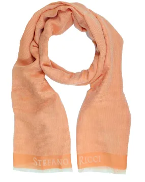 Stefano Ricci Scarf Peach - Luxury Cashmere Silk Shawl FINAL SALE