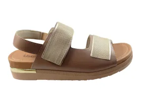 Usaflex Hilda Womens Comfortable Leather Sandals Made In Brazil