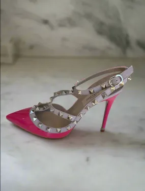 VALENTINO Rockstud Cage Pink Pumps - Size 37