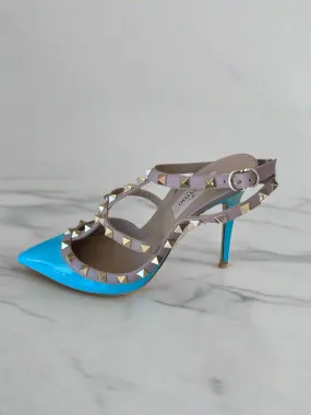 VALENTINO Rockstud Cage Turquoise Pumps - Size 37