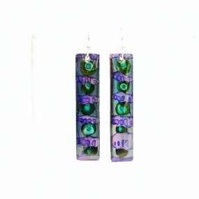 Violet - long drop earrings with sterling silver earring hooks