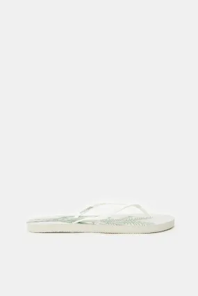 Women Ivory Printed Flip Flop